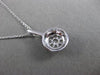 ESTATE LARGE .50CT DIAMOND 14KT WHITE GOLD CLUSTER FLOATING PENDANT & CHAIN