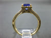 ESTATE 1.55CT DIAMOND & AAA TANZANITE 14KT WHITE GOLD 3D HALO ENGAGEMENT RING
