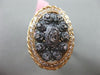 ANTIQUE EXTRA LARGE 1.0CT DIAMOND 14K ROSE & BLACK GOLD 3D OVAL HANDCRAFTED RING