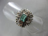 ANTIQUE .54CT DIAMOND & AAA EMERALD 14KT WHITE GOLD 3D HEART SHAPE FILIGREE RING