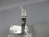 ESTATE .42CT ROUND & BAGUETTE DIAMOND 14K WHITE GOLD 3D FLORAL FUN RING #19238
