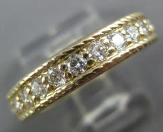ESTATE WIDE 1.20CT DIAMOND 14KT YELLOW GOLD MILGRAIN ROPE ETERNITY WEDDING RING