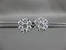 ESTATE LARGE 2.0CT DIAMOND 14KT WHITE GOLD 3D FLOWER SCREW BACK STUD EARRINGS