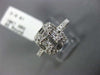 ESTATE WIDE .61CT ROUND & BAGUETTE DIAMOND 18K WHITE GOLD 3D CLUSTER SQUARE RING