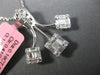 ESTATE LARGE .59CT DIAMOND 18KT WHITE GOLD 3D SQUARE JOURNEY FLOATING PENDANT