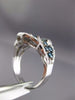 ESTATE WIDE 2.0CT ROUND WHITE & FANCY BLUE DIAMOND 14K WHITE GOLD 3D FLOWER RING