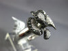 ESTATE LARGE 2.02CT WHITE & BLACK DIAMOND 18KT WHITE GOLD MULTI LEAF FLOWER RING