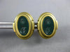 ESTATE KIESELSTEIN CORD HEART STONE 18KT YELLOW GOLD 3D CARVED OVAL EARRINGS