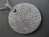 ESTATE LARGE 2.49CT DIAMOND 18KT WHITE GOLD 3D CIRCULAR PAVE FLOATING PENDANT