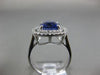 ESTATE LARGE 5.03CT DIAMOND & AAA TANZANITE 18KT WHITE GOLD HALO ENGAGEMENT RING