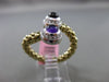 ESTATE WIDE .90CT DIAMOND GARNET & AMETHYST 14K TWO TONE GOLD FLEXIBLE LOVE RING