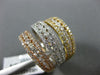 ESTATE EXTRA LARGE 2.62CT DIAMOND 18KT TRI COLOR GOLD MULTI ROW ANNIVERSARY RING