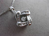 ESTATE .25CT DIAMOND 14KT WHITE GOLD SQUARE SOLITAIRE FLOATING PENDANT & CHAIN