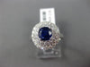 ESTATE 2.17CT DIAMOND & SAPPHIRE 18KT WHITE GOLD 3D DOUBLE HALO ENGAGEMENT RING