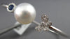 ESTATE .52CT DIAMOND AAA SAPPHIRE & SOUTH SEA PEARL 18KT WHITE GOLD 3D BRACELET