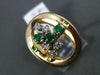 ESTATE .22CT DIAMOND & AAA EMERALD 14KT WHITE & YELLOW GOLD 3D OVAL FUN RING