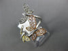 ESTATE LARGE .53CT DIAMOND 14KT WHITE YELLOW & ROSE GOLD 3D BUTTERFLY LOVE RING