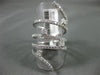 ESTATE EXTRA LARGE 1.92CT DIAMOND 14KT WHITE GOLD 3D MULTI ROW FULL FINGER RING