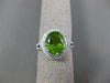 ESTATE LARGE 3.32CT DIAMOND & AAA PERIDOT 14KT WHITE GOLD 3D HALO FILIGREE RING