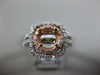 ESTATE 1.13CT DIAMOND 14KT WHITE & ROSE GOLD 3D HALO SEMI MOUNT ENGAGEMENT RING