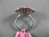 ESTATE EXTRA LARGE 2.70CT WHITE & PINK DIAMOND 18KT 2 TONE GOLD 3D FLOWER RING