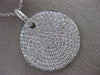 ESTATE LARGE 2.49CT DIAMOND 18KT WHITE GOLD 3D CIRCULAR PAVE FLOATING PENDANT