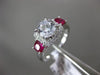 ESTATE 2.05CT DIAMOND & AAA RUBY 14KT WHITE GOLD SQUARE CLASSIC ENGAGEMENT RING