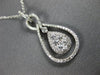 ESTATE .47CT DIAMOND 18KT WHITE GOLD 3D CUSTER TEAR DROP INFINITY LOVE PENDANT