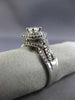 ESTATE WIDE 1.0CT DIAMOND 14KT WHITE GOLD 3D ROUND DOUBLE HALO ENGAGEMENT RING