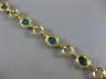 ESTATE WIDE & LONG 8.25CT DIAMOND & AAA BLUE TOPAZ 14K YELLOW GOLD OVAL BRACELET