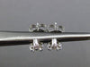 ESTATE .27CT DIAMOND 14KT WHITE GOLD 3D CLASSIC TRILLION STUD EARRINGS #25339