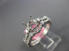 ESTATE .44CT DIAMOND 18K WHITE GOLD SEMI ETERNITY SEMI MOUNT ENGAGEMENT RING SET