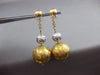 ESTATE LARGE 1.56CT DIAMOND 14KT TWO TONE GOLD ETOILE CIRCULAR HANGING EARRINGS