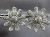ESTATE EXTRA LARGE 5.75CT DIAMOND 18KT WHITE GOLD 3D SUN FLOWER CLIP ON EARRINGS