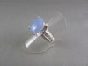 ANTIQUE WIDE 5.20CT DIAMOND & AAA BLUE QUARTZ 14KT WHITE GOLD FILIGREE FUN RING