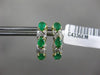 ESTATE 1.07CT DIAMOND & AAA COLOMBIAN EMERALD 14K YELLOW GOLD 3D X LOVE EARRINGS