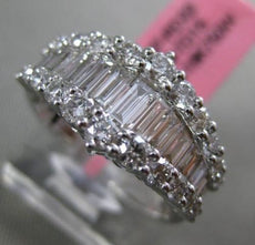 ESTATE WIDE 1.56CT DIAMOND 18K WHITE GOLD SEMI ETERNITY WEDDING ANNIVERSARY RING