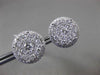 ESTATE LARGE 1.08CT DIAMOND 18KT WHITE GOLD CLUSTER HALO FILIGREE STUD EARRINGS