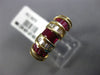 ESTATE WIDE 1.48CT ROUND DIAMOND & AAA RUBY 14KT YELLOW GOLD 3D ANNIVERSARY RING