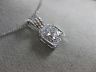 ANTIQUE .45CT DIAMOND 14KT WHITE GOLD 3D SQUARE CLUSTER FILIGREE PENDANT #15024