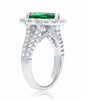 ESTATE 3.96CT DIAMOND & AAA EMERALD 18K WHITE GOLD 3D PEAR SHAPE ENGAGEMENT RING