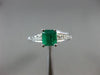 ESTATE 1.11CT DIAMOND & AAA EMERALD 18KT WHITE GOLD 3D SQUARE ENGAGEMENT RING