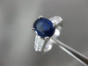 ESTATE 3.46CT DIAMOND & AAA SAPPHIRE 14KT WHITE GOLD OVAL ENGAGEMENT RING #26286
