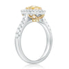 ESTATE .81CT WHITE & FANCY YELLOW DIAMOND 14KT WHITE GOLD PEAR ANNIVERSARY RING