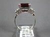 ESTATE LARGE 5.05CT DIAMOND & AAA GARNET 14KT WHITE GOLD SQUARE ENGAGEMENT RING