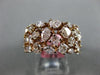 ESTATE WIDE 3.77CT PINK DIAMOND 18K ROSE GOLD MULTI ROW WEDDING ANNIVERSARY RING