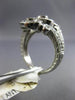 ESTATE LARGE .75CT DIAMOND 14KT WHITE GOLD 3D THREE STONE MILGRAIN FILIGREE RING