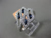 ESTATE WIDE .84CT DIAMOND & AAA SAPPHIRE 14KT WHITE GOLD MULTI LEAF ETOILE RING