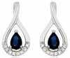 ESTATE 1.17CT DIAMOND & AAA SAPPHIRE 14KT WHITE GOLD PEAR SHAPE HANGING EARRINGS