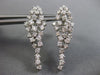 ESTATE LARGE 2.35CT DIAMOND 14KT WHITE GOLD 3D CLUSTER LEAF HANGING EARRINGS